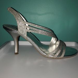 Silver, Sparkly 3 inch Heels